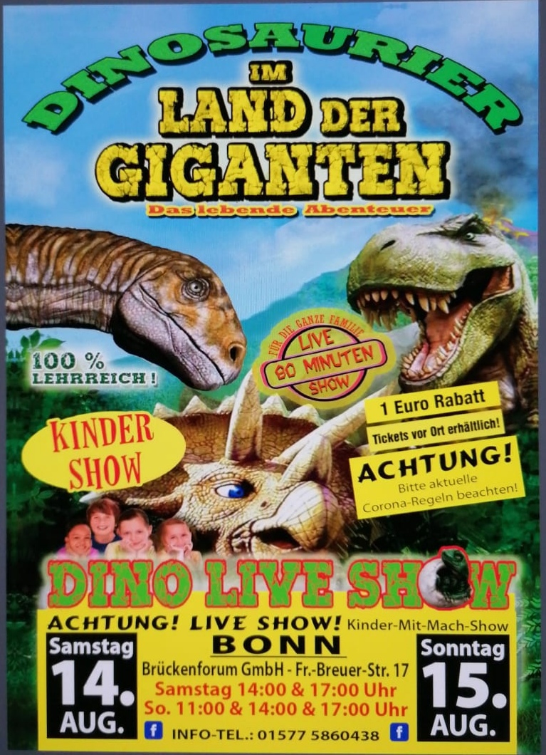 Dinosaurier Im Land der Giganten Live Show Brückenforum Bonn